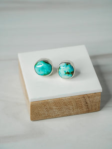 Silver Studs with Round Sonoran Gold Turquoise (285)
