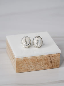 Silver Studs with White Buffalo Turquoise (286)